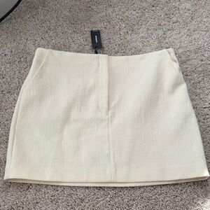 Express Tailored Cream Mini Skirt